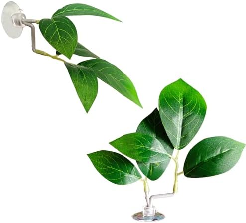 Fish Leaf Pad Fish Tank Accessories Aquarium Décor Simulating 2 pcs Adjustable Plastic Plants Betta Natural Habitat Playing Spawn Breed Rest Bed with Suction Cup Multi Leaf Design (2) by AncBace