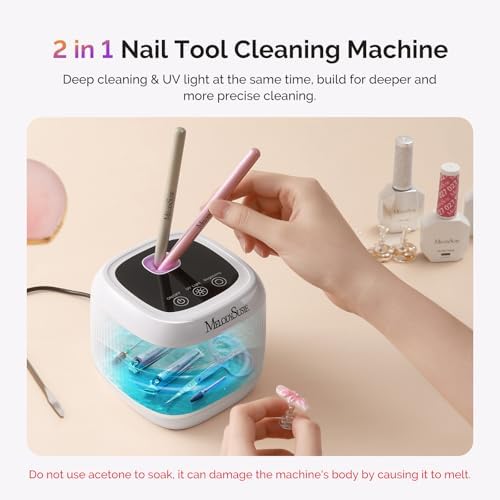 MelodySusie 2 in 1 Nail Tool Cleaning Machine for Nail Tools DL-160 White - Image 4