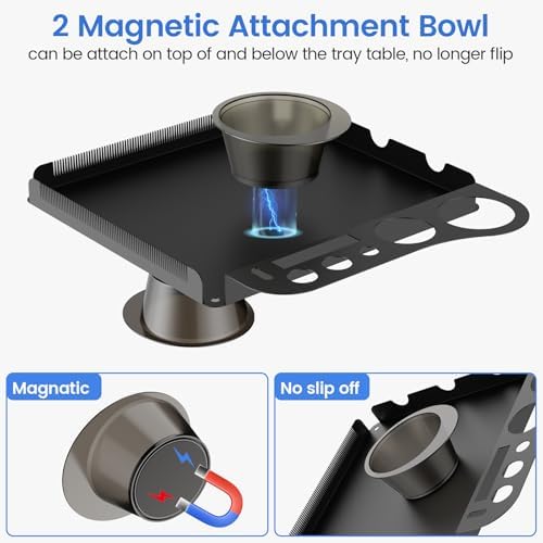 Rolling Salon Tray on Wheels with Braiding Hair Platform/2 Magnetic Bowls - Image 2