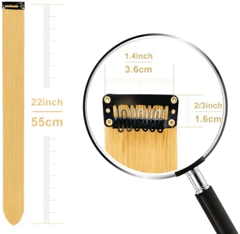 Blonde Hair Extensions Clip in Colored Hairpiece 14PCS Beige Blonde - Image 3
