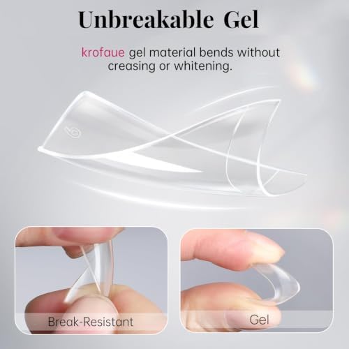 Krofaue 100PCS Clear French Half Cover Nail Tips & 3pcs Nail Glue Kit - Image 4