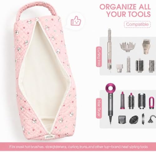 Pink Rabbit Hair Tool Case Compatible with Dyson Airwrap Shark FlexStyle - Image 4