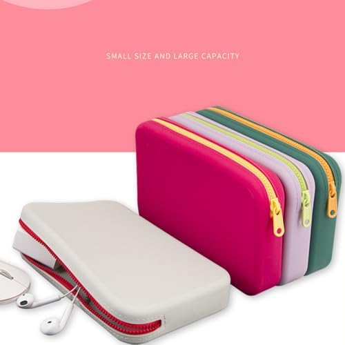 Silicone Large Makeup Bag, Travel Toiletry Bag For Women Big Makeup Bag Organizer Portable Cosmetic Bag Zipper Pouch Purse Waterproof Makeup Storage Bag (Medium Grey) - Image 7