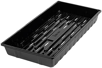 SUNPACK 10" x 20" Extra Strength Plastic Seed Starting Tray, Black, 2.5" - with Drainage Holes, Ideal for Greenhouses or Indoor Gardening - Made of BPA-Free Plastic by SUNPACK