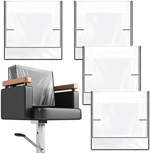 Hoolerry 4 Pcs Salon Chair Cover, Clear Square Chair Protectors, Gray Edge by Hoolerry