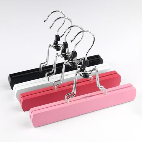 Hair Extension Hanger 2PCS Wooden Storage Holder for Hairpieces Pants Hanger for Clothes Pants Carrier Wig Holder with Double Anti-Slip Stickers - Image 6