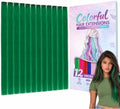 Green Colored Clip in Hair Extensions, Synthetic Hair for Girls by KRALER