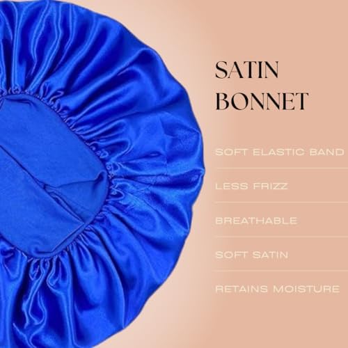 Satin Bonnet – Sleep Bonnet for Women and Men Curly Hair, Braids, and Natural Hairstyles (1pck) - Image 3