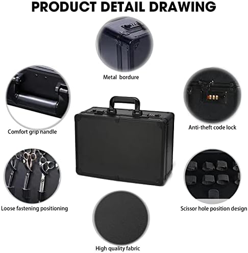 Barber Case Portable Barber Carrying Cases for Clippers and Supplies Double Layer Large Barbers Travel Tools Carry Organizer Box Professional Barber Kit Storage Case(black) - Image 3