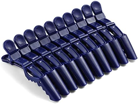 10pcs/set Multicolor Croc Clips Transparent Plastic Hairdresser Clip Hair Styling Sectioning Barrettes Professional Non Slip Alligator Clip Salon DIY Accessories Hairpins (10pcs-Dark Blue) - Image 2