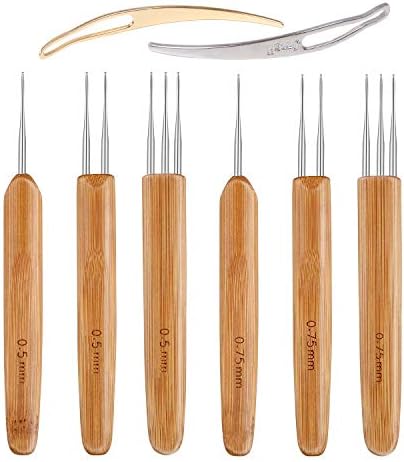 AUGSUN 8 Pcs Dreadlock Crochet Hook Tool, Braid Hair Dreadlocks Needle by AUGSUN