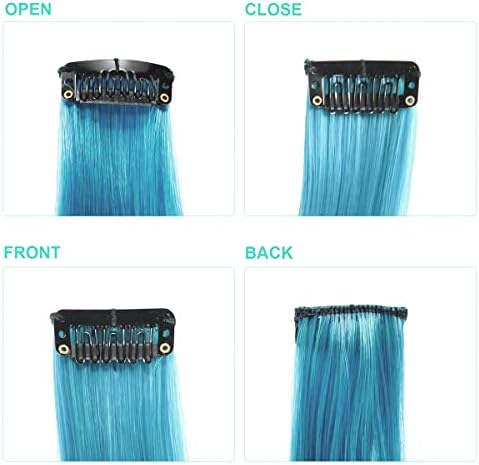 BEAHOT 12 PCS Clip in Colored Hair Extensions, 22 Inch Red Hairpieces - Image 5