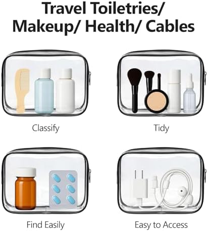 PACKISM TSA Approved Toiletry Bag - Clear Makeup Bag for Travel, Black - Image 5