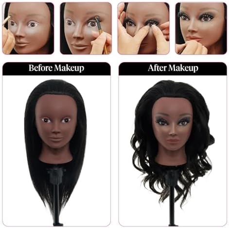 Mannequin Head with 100% Real Human Hair, 18" Manikin Training Head - Image 4