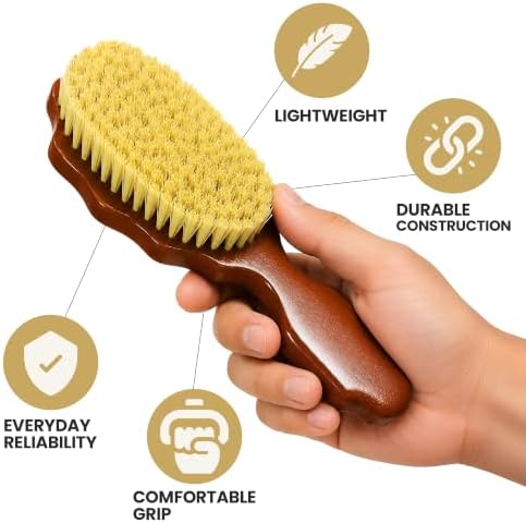 Kosher 360 Wave Brush for Men, Vegan Agave Bristle Hair Brush, Hard Medium Wave for Curly Coarse Wavy Hair, Ash Wood Handle, Wet and Dry Use - Image 7