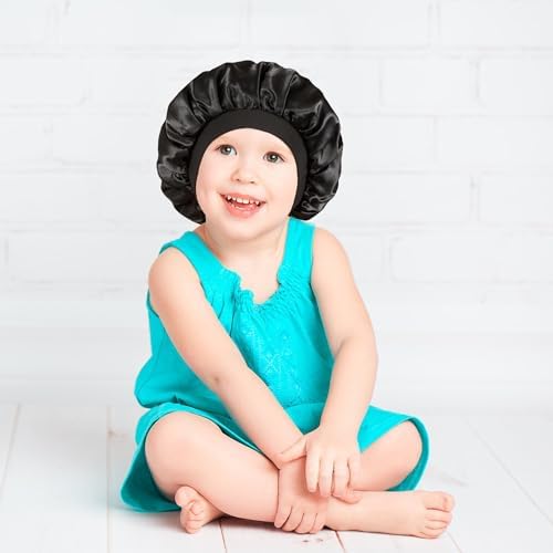 3 Pcs Kids Bonnets for Girls, Satin Silk Hair Bonnet for Sleeping - Image 2