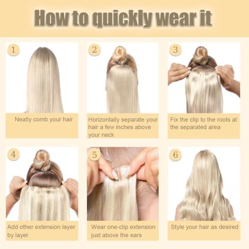 #1B Black Body Wave Clip ins Human Hair Extensions,18 Inch Soft and Real Human Hair 120g/7Pcs,Brazilian Remy Silky Natural Black Clip in Hair Extensions - Image 6