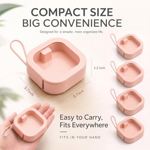 Kathfly 4 Pcs Hair Tie Organizer Travel, Stackable, Pink - Image 2