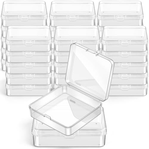 Jetec 30 Pieces Small Clear Plastic Storage Box, 3.3 x 3.3 x 1.1 Inch by Jetec