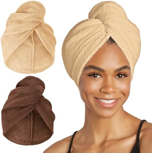 Turbie Twist Microfiber Hair Towel, Tonal (2 Pack) by TurbieTwist