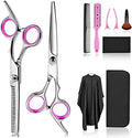 Hair Cutting Scissors Thinning Shears- Fcysy Professional Barber Sharp Hair Scissors Hairdressing Shears Kit with Haircut Accessories in Leather Case for Cutting Styling Hair for Women Men Pet by Fcysy