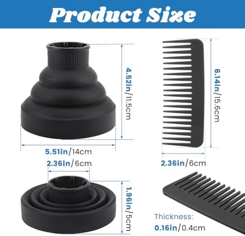 Collapsible Hair Dryer Diffuser for Nozzle 1.57 to 1.96 inches - Image 2
