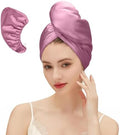Satin Microfiber Hair Towel Wrap for Quick Drying & Anti-Frizz - Super Absorbent, Hair Turbans for Wet Hair, Ideal for Long, Short, Curly Hair (Pink) by SereLune