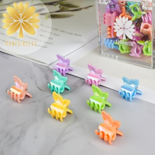 KANPRINCESS 50PCS Mini Butterfly Claw Clips Mini hair clips With Box Small Hair Clips For Women And Girls Gift Set(SET5) - Image 5