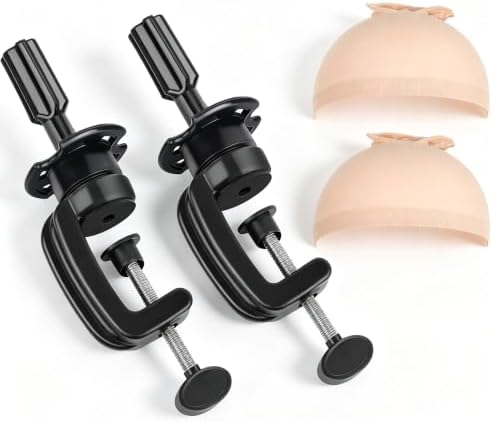 Wig Mannequin Head Stand with Nylon Wig Caps, 4 Pack by FAELMVIN