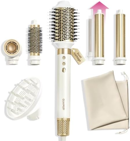 GLAMUP Dual Voltage 6-in-1 Extra Long Wrap AirCurler Hot Air Styler by GLAMUP