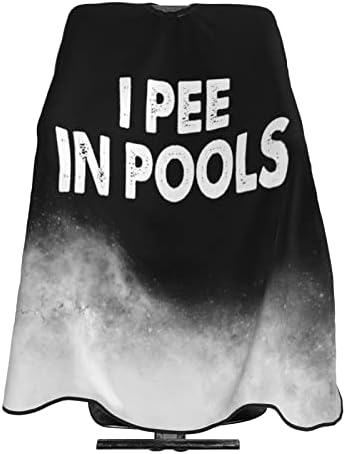55" x 66" Funny Gift I Pee in Pool Gifts Barber Cape Salon Hair Cutting Cape Haircut Cape with Adjustable Elastic Neckline - Image 5