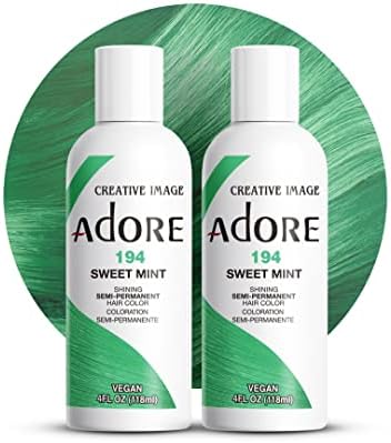 Adore Semi Permanent Hair Color, 194 Sweet Mint, 4 Fl Oz (2 Pack) by Adore