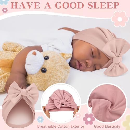 6 Pcs Newborn Satin Bonnet for Infant 0-6 Months - Image 5