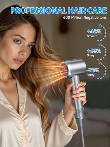 Hair Dryer with Diffuser, 200,000 RPM High-Speed Ionic Blow Dryer, Quiet - Image 5