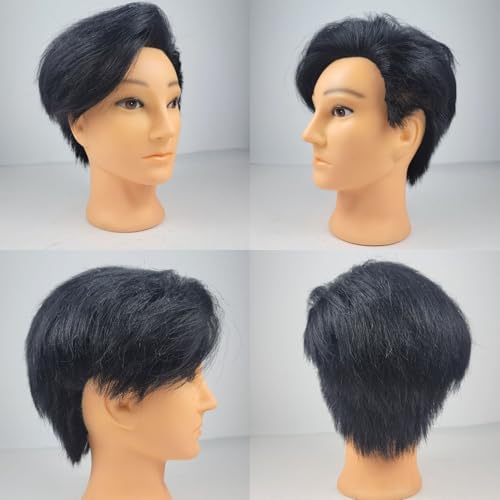 Barber Male Men Black Human Hair Mannequin Head - Image 2