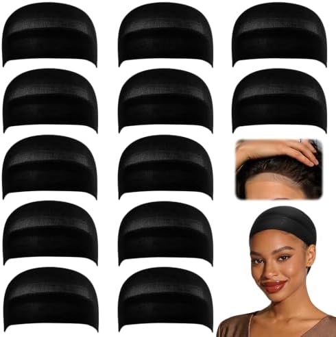 Dreamlover Black Wig Caps, Natural Base for Dark Roots Wigs, 12 Pieces by Dreamlover