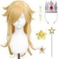 7 Pieces Girls Cosplay Wig Long Blonde Princess Costume Wig JZ046 by JMZIVIEE