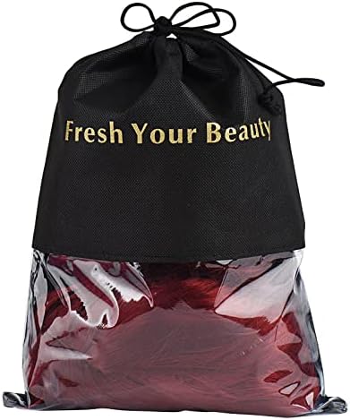 10 Pieces Wig Bags Hair Extension Storage Holder with Drawstring Hairpieces Ponytail Carrier Case Portable Dust Covers Large Size for Bundles, Wigs Tool, Gift and Travel (Large,Black) - Image 3