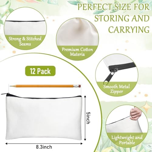 Legigo Blank Canvas Bags Zipper Pouch Makeup Bags Pencil Pouch Bulk - Image 2