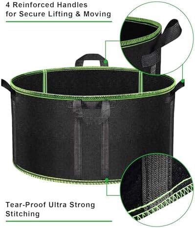 MEKOLIFE 50 Gallon Large Grow Bags 3 Pack Thick Nonwoven Aeration Planter - Image 3