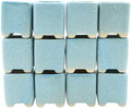 12-Pack 1.6" Modern Square Succulent Pots with Large Drainage Hole - Rustic Morandi Stone Textured Ceramic Planters, Mini Pots for Air Plants, Fairy Gardens (Slate Blue) by Unknown