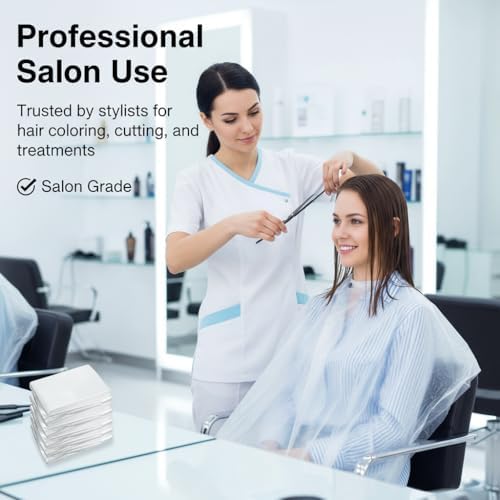 50 Pcs Disposable Hair Salon Capes, 35.4×51.2 Inches Waterproof Hairdressing Cape for Hair Stylist - Image 4