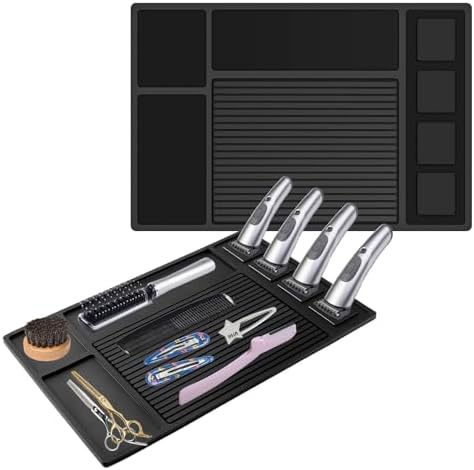 Adevar Magnetic Barber Mat for Clippers,Barber Station Organizer Mat for Beauty Tools,Professional Non-Slip Matt by Adevar