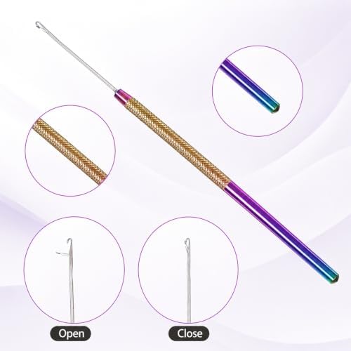 4 Pcs Hair Extension Loop Tool Needle Threader Micro Links Hair Kit - Image 4