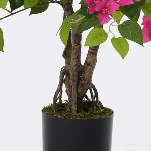 2 Pack Artificial Bougainvillea Tree, 3FT Small Fake Flowering Plant with Pink Bougainvillea Flowers, Potted Faux Tree for Indoor Outdoor Home, Balcony, Porch, Office, and Garden Decoration - Image 6