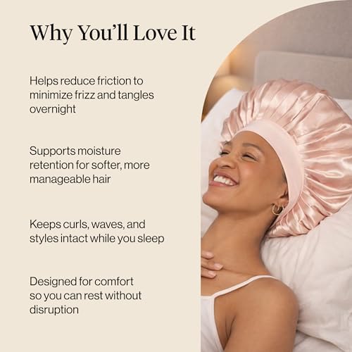 Kitsch XL Satin Bonnet for Sleeping - Blush - Image 5