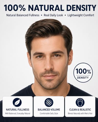 0.06mm Thin Skin Mens Hair System, #3 Medium Brown - Image 6