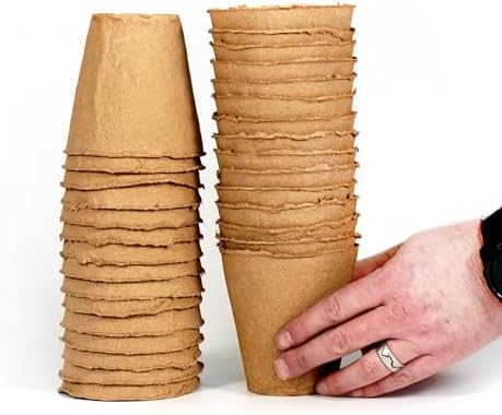 Daniel's Plants 4" Naked Pots | Large Natural Plantable Seed Starter Pots | OMRI-Listed Biodegradable for Seedlings | Enhanced Aeration | Earth Friendly - Peat Free | 30 Pack 4 Inch Round - Image 6