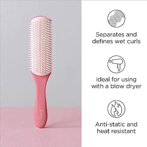Diane Pro Nylon Pin Styling Hair Brush for Detangling, Separating, Shaping and Defining Wet Thick or Curly Hair, Glides Through Tangles with Ease (Pack of 2) - Image 2