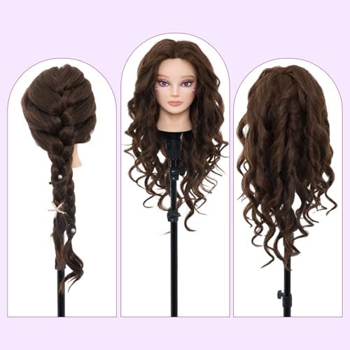 28" Mannequin Head with 80% Human Hair for Hair Styling Makeup Practice#4 - Image 6